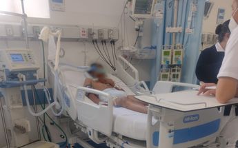 Jonathan hospitalizado tras recibir el disparo / Cortesía