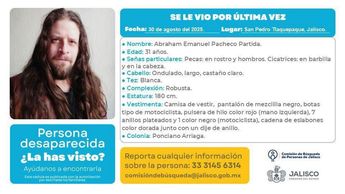 Ficha de búsqueda de Abraham Emanuel | Fiscalía de Jalisco