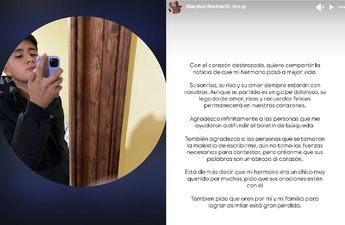 Así despidió Marylou a su hermano Gian Carlo Bortolotti en redes sociales / Captura de pantalla
