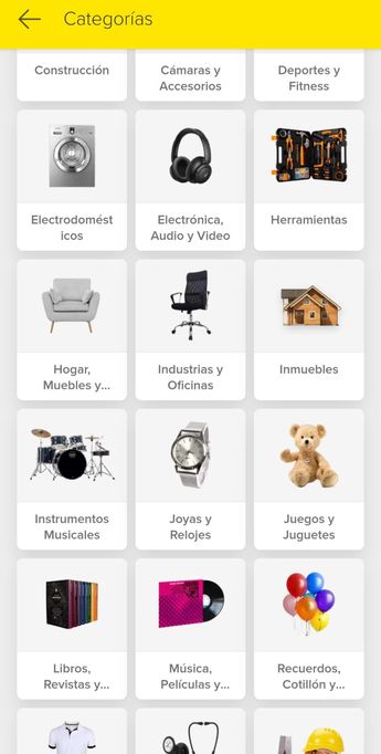 Menú de categorías de Mercado Libre / TELEDIARIO