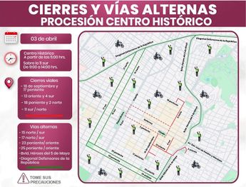 Los puntos cerrados comprenderán el primer cuadrante del Centro Histórico, que permanecerá cerrado desde las 05:00 am / SSC
