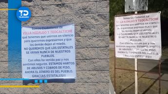 Las lonas se colocaron en diferentes puntos del municipio con el mismo mensaje/ Especial