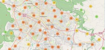 El mapa muestra la cantidad de delitos que se han cometido en cada zona, el mapa interactivo está disponible en la Plataforma de Seguridad del IEEG