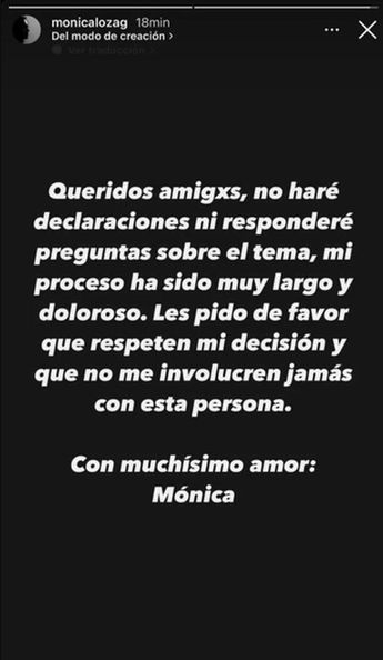 La ex pareja declaró que no hablaría sobre las declaraciones del comediante.