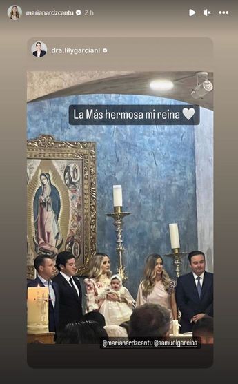 Publicación de Mariana Rodríguez sobre el bautizo de su hija Mariel. | Cortesía