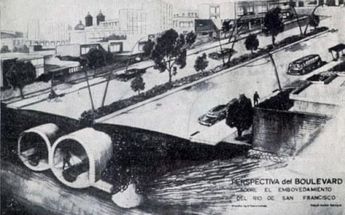 Obras para entubar el río San Francisco | Archivo Puebla Antigua