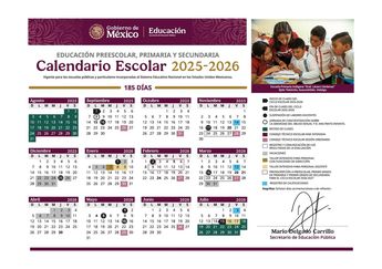 Calendario escolar oficial de la SEP 2025-2026. | SEP