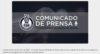 Comunicado de la Fiscalía de Culiacán