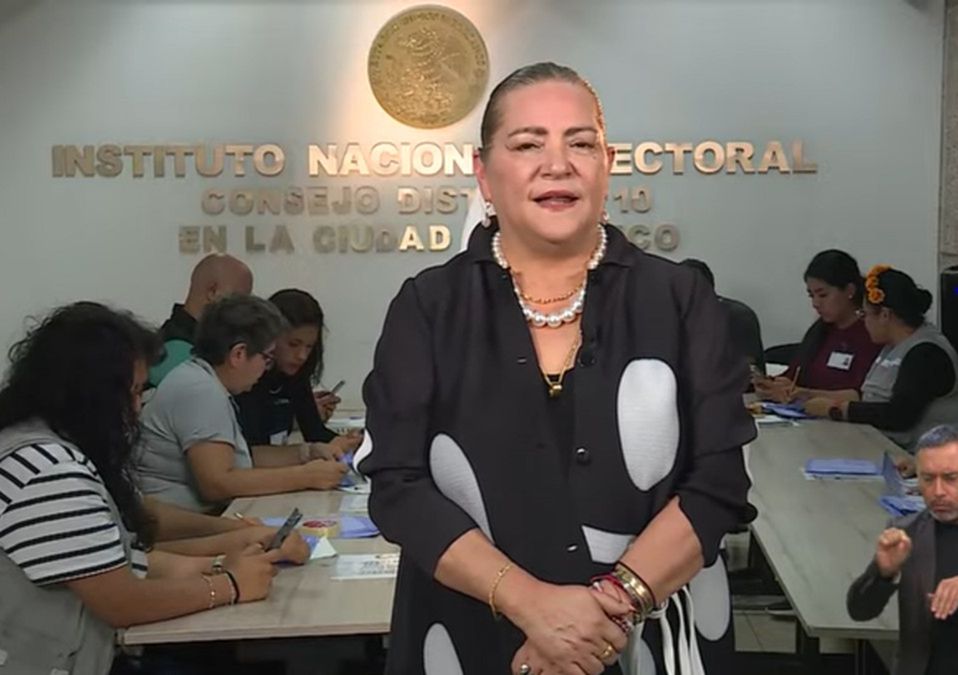 Guadalupe Taddei, consejera presidenta del INE, da mensjae de participación ciudadana