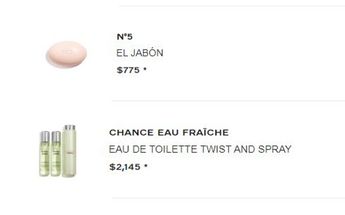 Jabon y Eau de toilette Chanel | Foto: Tienda en línea Chanel