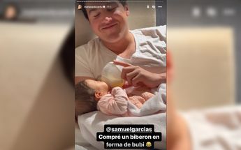 Samuel dándole biberón a Mariel | Especial