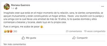 Mariana Guerrero relata cómo ocurrió la infidelidad. | Especial