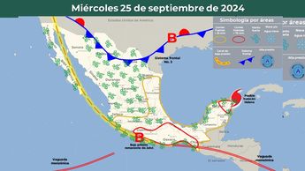 Clima México miércoles 25 de septiembre