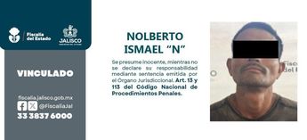 El detenido, identificado como Nolberto Ismael ‘N’, permanecerá en prisión preventiva mientras continúa el proceso judicial | Fiscalía de Jalisco