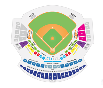 Mapa de las zonas Estadio de Charros | Boletomovil