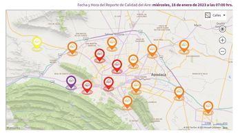 Solo una estación marcó calidad regular del aire. | Cortesía