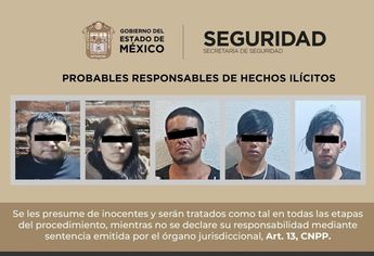 Siete presuntos integrantes del CJNG fueron detenidos en Edomex. | FGJ Edomex