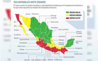 Mapa de zonas sísmicas, según el Sismológico Nacional / SSN