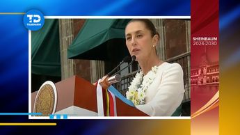 Claudia Sheinbaum tras recibir el Bastón de Mando / Captura