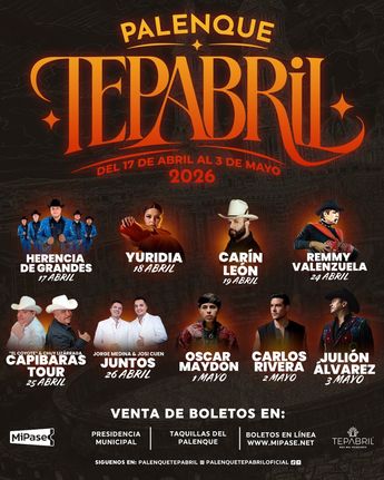 La temporada de conciertos se llevará a cabo del 17 de abril al 3 de mayo en Tepatitlán de Morelos | Feria Tepabril vía Facebook