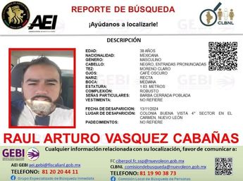 Raúl lleva cerca de un mes desaparecido / Especial