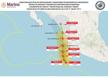 Mantendrá un desplazamiento hacia el oeste-noroeste con cambio gradual hacia el norte rumbo a la costa centro-occidental. | Marina
