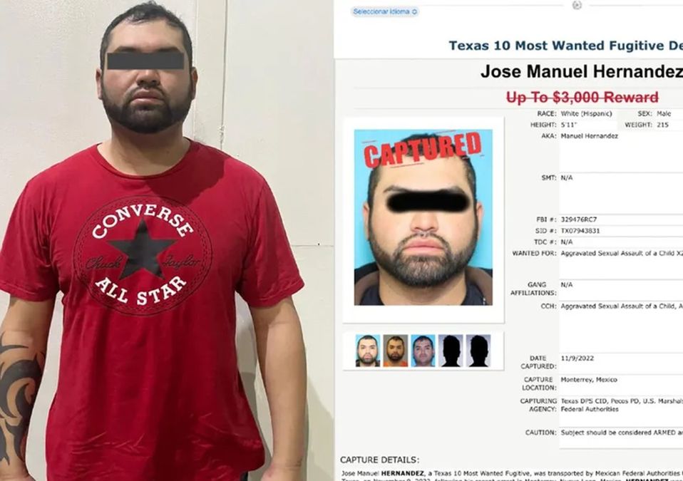 Capturan en Nuevo León a uno de los 10 fugitivos más buscados por Texas