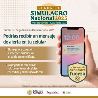 Las autoridades hacen un llamado de alerta por el mensaje que llegará a celulares durante Segundo Simulacro Nacional 2025 | X @SGIRPC