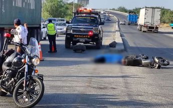 La Policía de Proximidad de Escobedo abanderó la zona del accidente. | Agustín Martínez