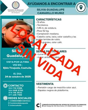 Ficha de confirmación de la muerte de Silvia Guadalupe