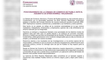 La Canaco pidió a las autoridades que este caso de Efrén Ramírez no quede impune y se traduzca en acciones concretas | Coparmex Puebla