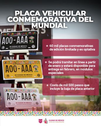 Las placas conmemorativas del Mundial tienen un costo de mil 500 pesos | Gobierno CdMx