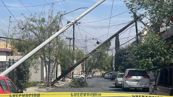 Estos fueron los postes que cayeron en Monterrey. | Especial