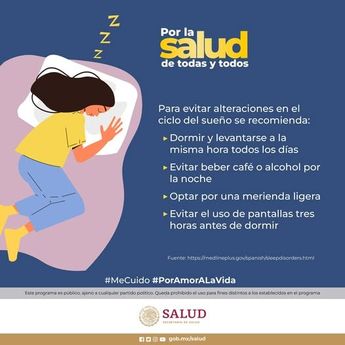 La Secretaría de Salud recomienda mantener algunos hábitos nocturnos