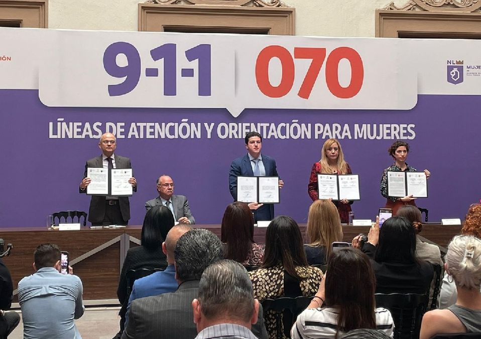Anuncian interconexión del 911 y 070 para denunciar violencia contra la mujer en NL/ Víctor González Garza
