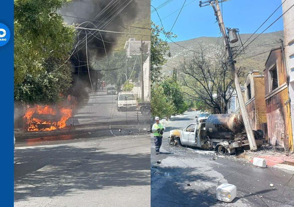 Explosión de pipa de gas provoca incendio de casas y autos en Escobedo. | José Luis Marroquín