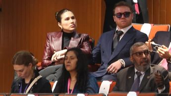 Saúl 'El Canelo' Álvarez acudió a San Lázaro para la toma de posesión de Claudia Sheinbaum | Ariana Pérez