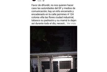 Niño encadenado en Tabasco │ Especial.