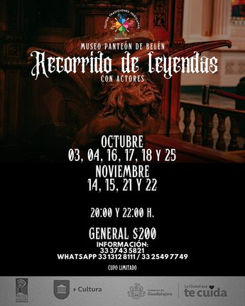Los recorridos nocturnos solo estarán vigentes en octubre y noviembre. | Imagen de Museo Panteón de Belén vía Facebook.