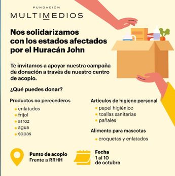 El centro de acopio de Multimedios recibirá desde frijol y arroz hasta toallas sanitarias y pañales | Fundación Multimedios
