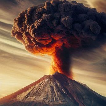 Erupción del volcán Popocatépetl con IA / Especial