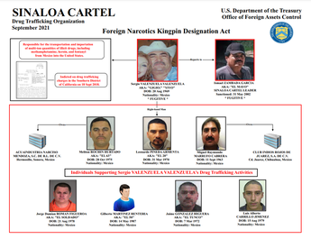 Los Valenzuela, la célula que trafica fentanilo para El Mayo Zambada y el Cártel de Sinaloa. | OFAC