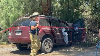 Hasta el momento no se conoce cómo se dio este accidente, sin embargo, la camioneta en color guinda fue impactada de frente en contra de un gran árbol