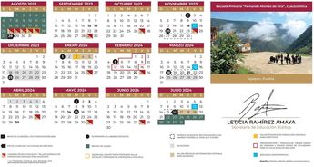 Calendario escolar de la SEP para el ciclo 2023-2024 / Cortesía SEP