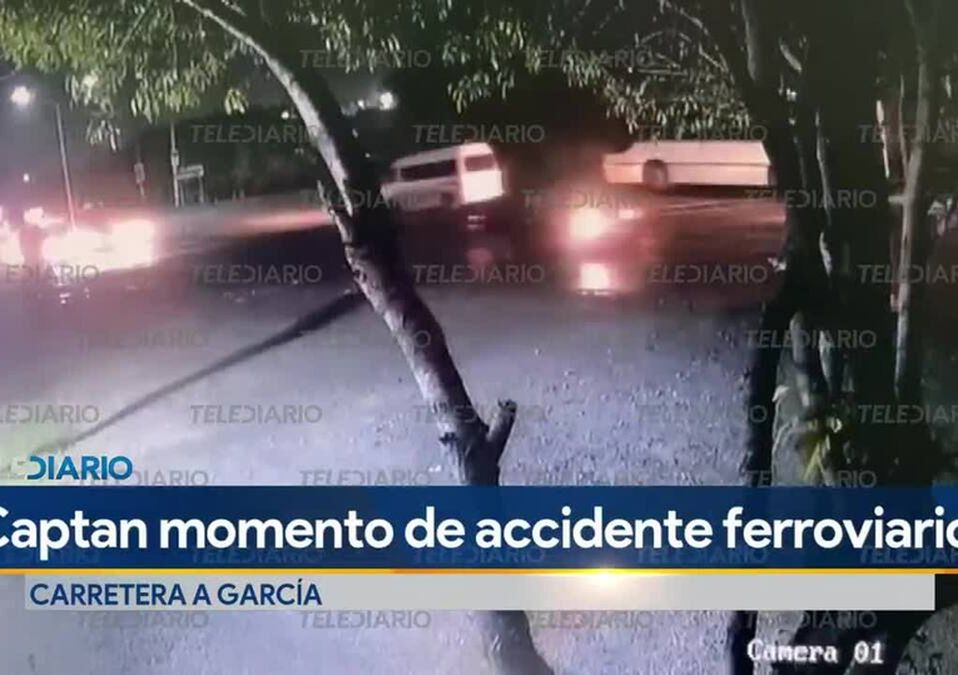 Captan momento de accidentes ferroviario en García
