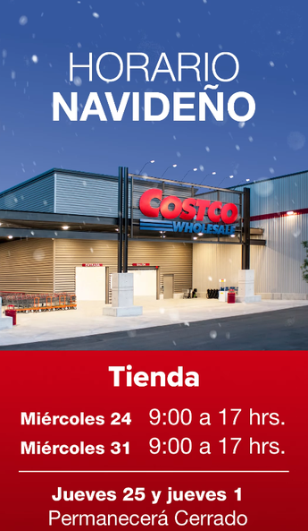 Las sucursales de Costco en Guadalajara y Puerto Vallarta tendrán horarios reducidos los días 24 y 31 de diciembre | Foto: Instragram - Costco México