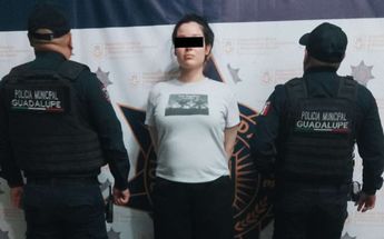La mujer detenida en Guadalupe fue identificada como Priscila de 26 años. | Cortesía