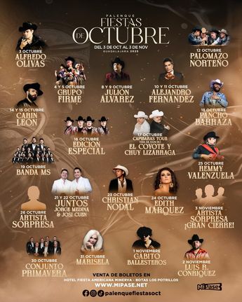 El Palenque de las fiestas se verá abarrotado durante todo un mes. | IG: palenquefiestasoct