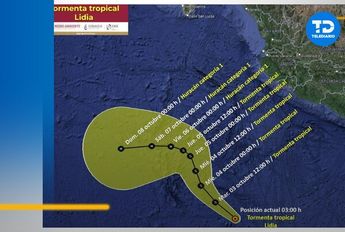 Trayectoria tormenta tropical Lidia