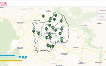Mapa para la unicación de camiones recolectores en Guadalajara